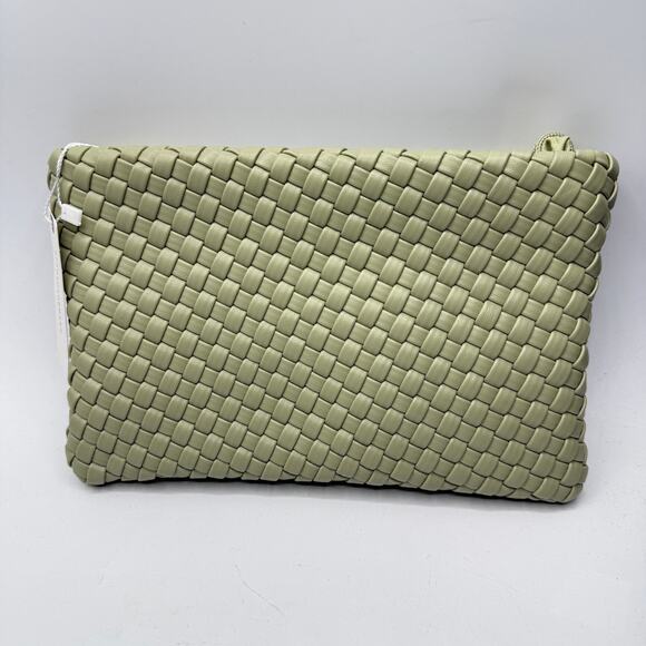 Anthropologie Melie Bianco Woven Crossbody Bag Light Green NWT - Picture 2 of 6